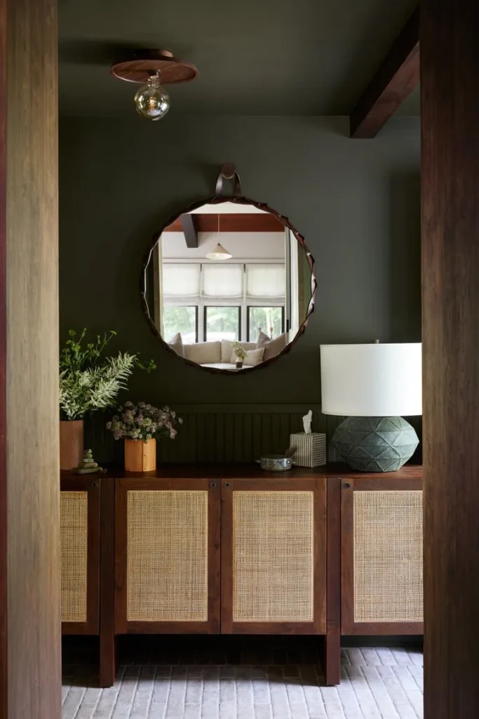 deep sea green entryway benjamin moore