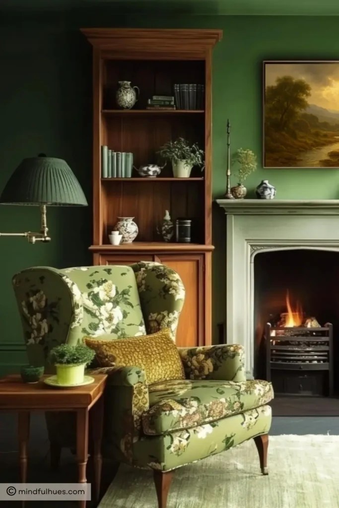 living room calming green paint colors