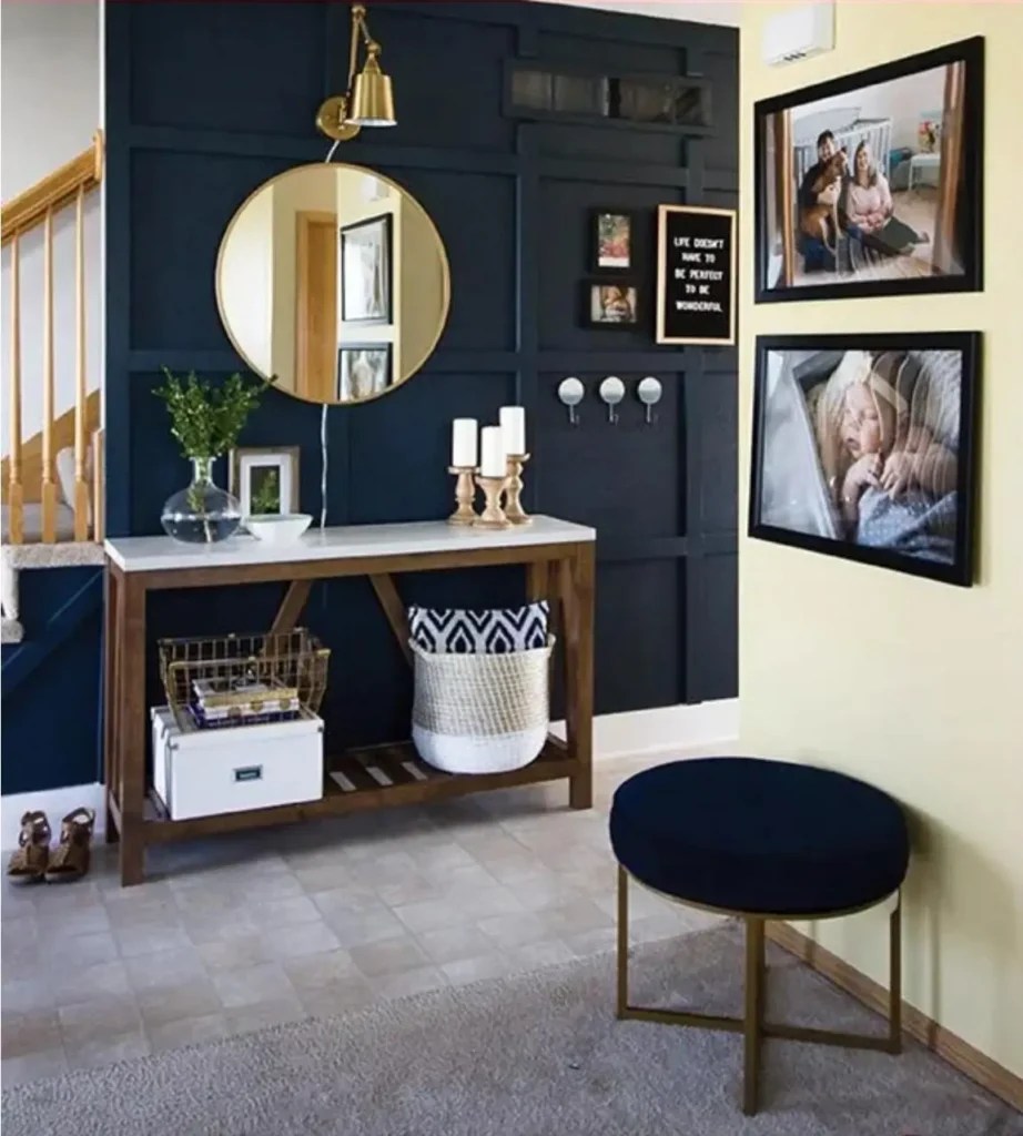 midnight blue entryway behr