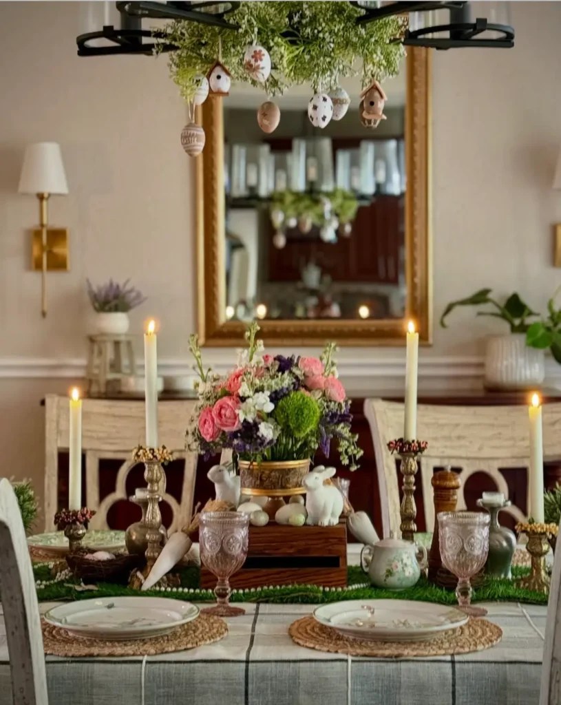 spring easter decor table setting
