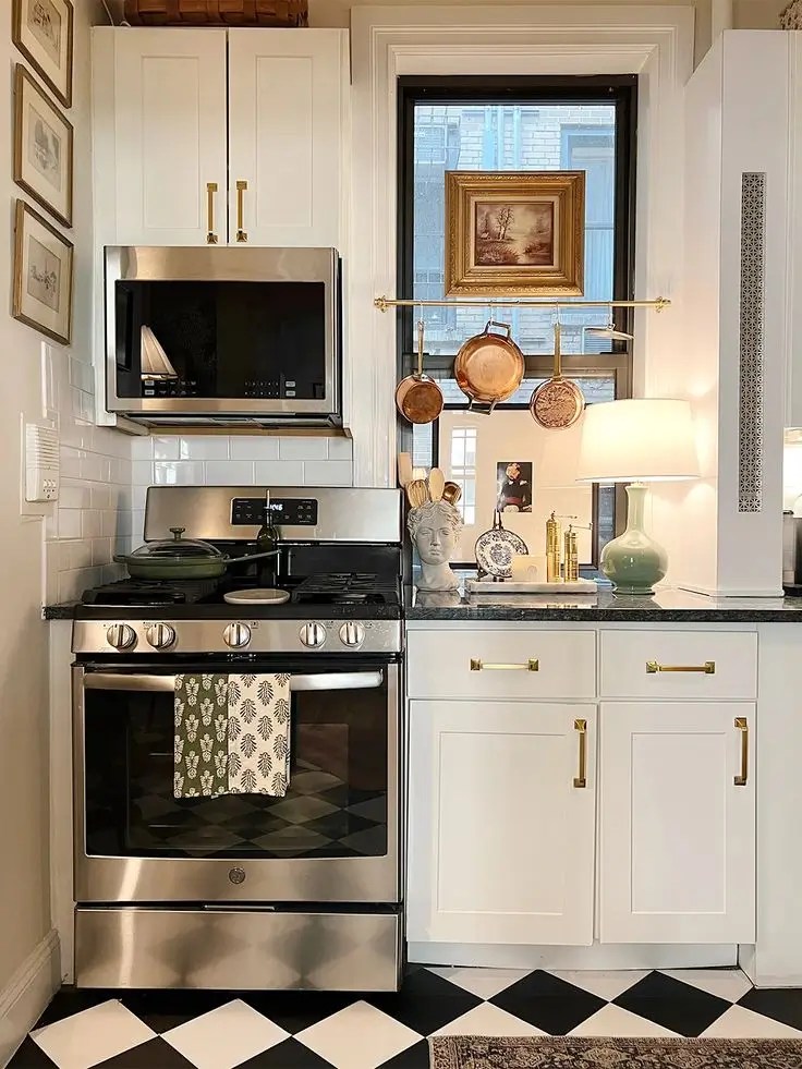Small Kitchen Window Frame Doubles as a Storage Spot