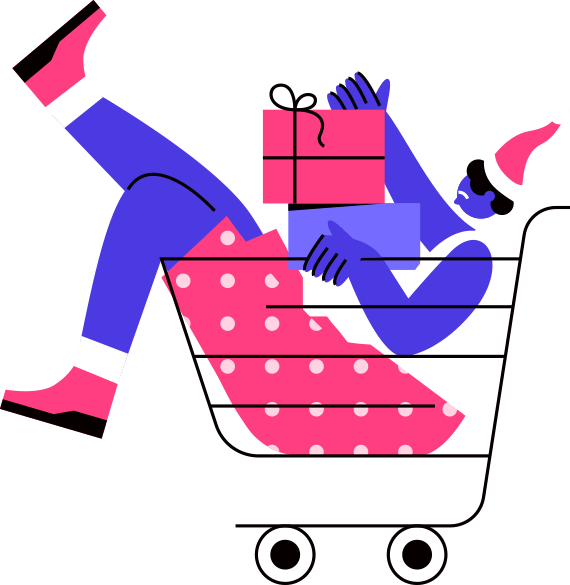 Girl on shipping cart