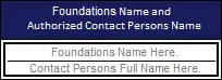 Foundation and Contact Persons Name Module