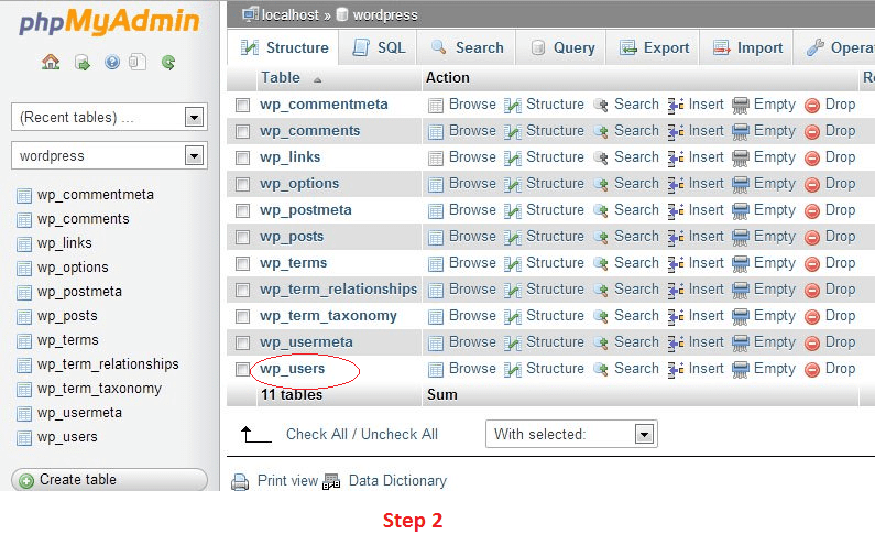 Select users Table from WP Database