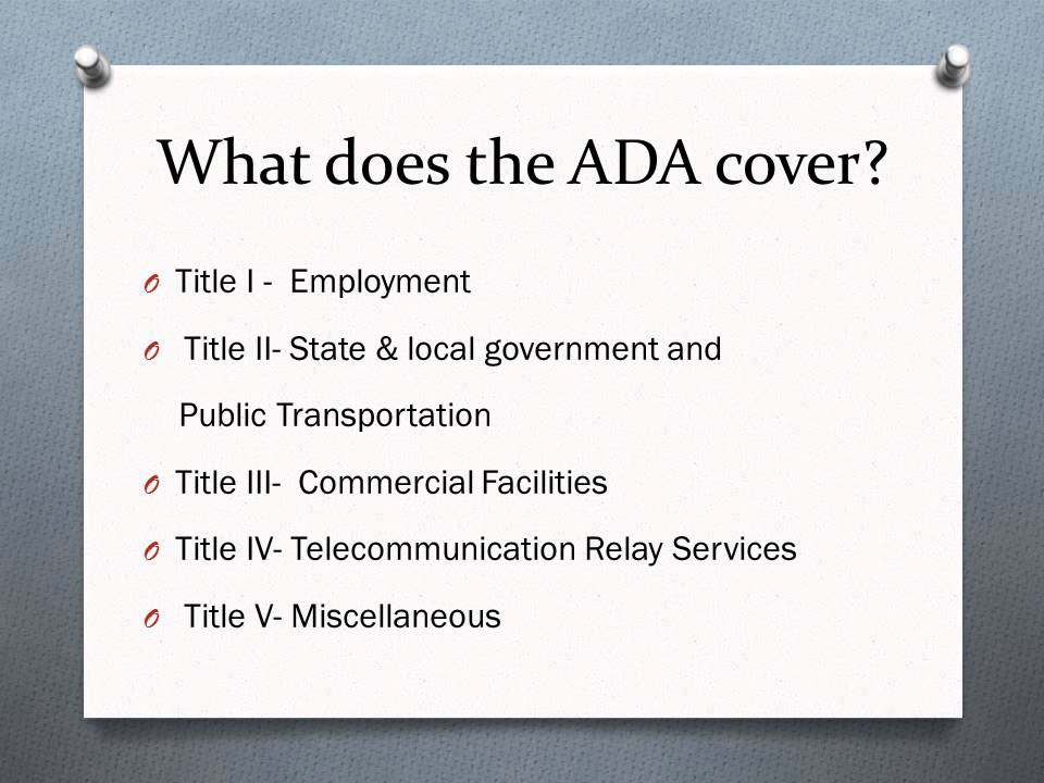 Titles of The Americans with Disabilities Act