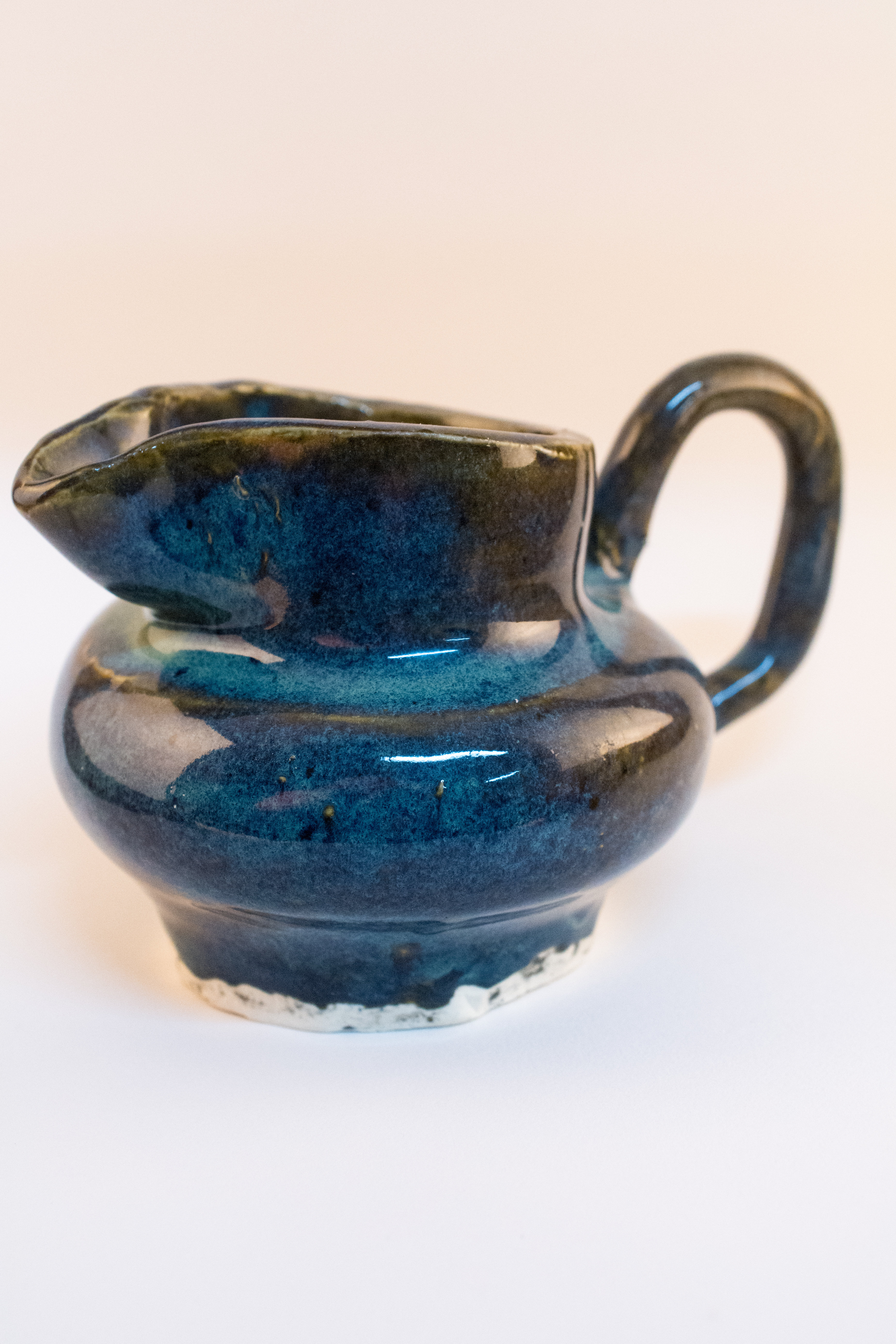 Small Pouring Vessel (Cone 10, Woo Blue Glaze)
