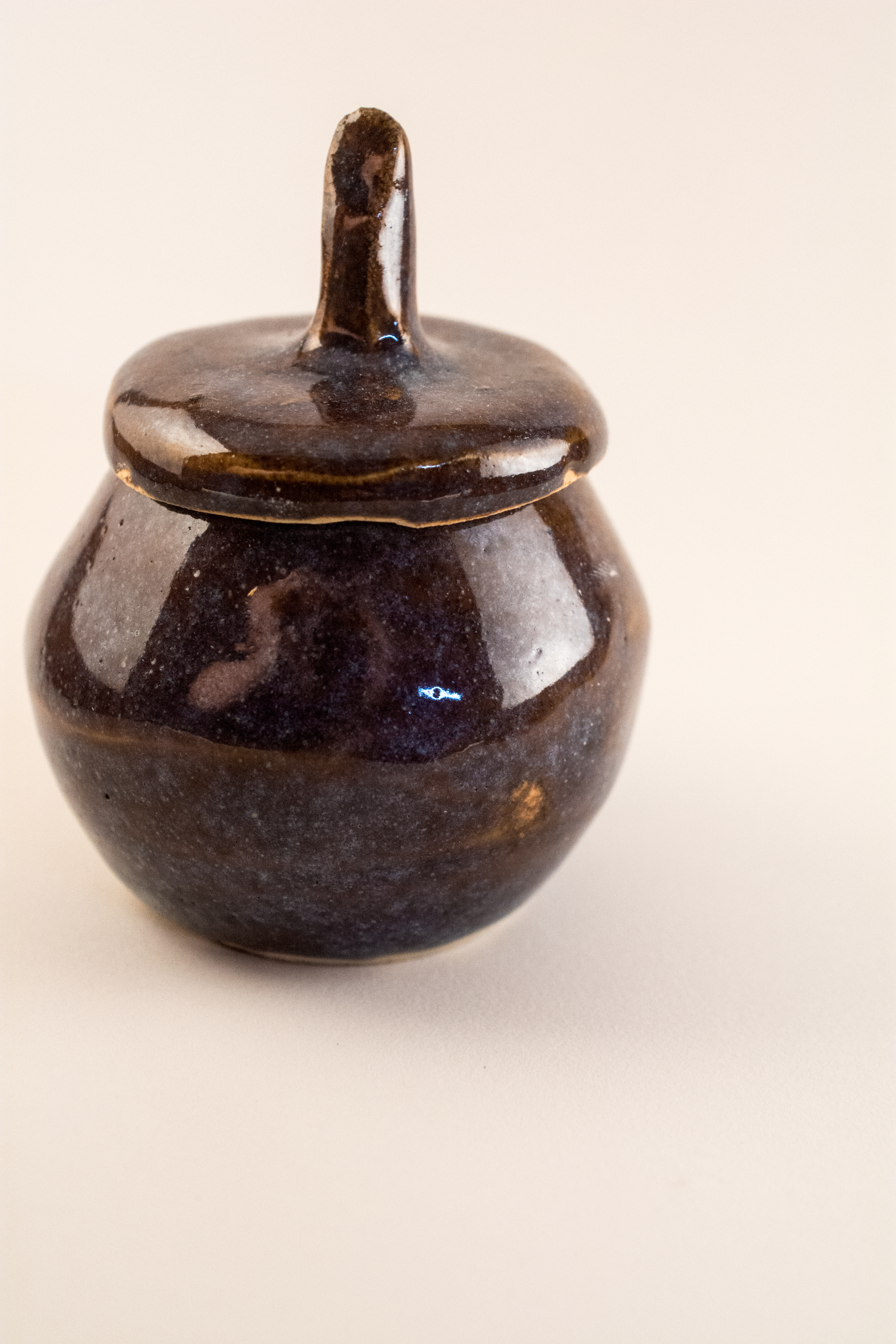 Small Lidded Pot (Cone 10, Woo Blue Glaze)