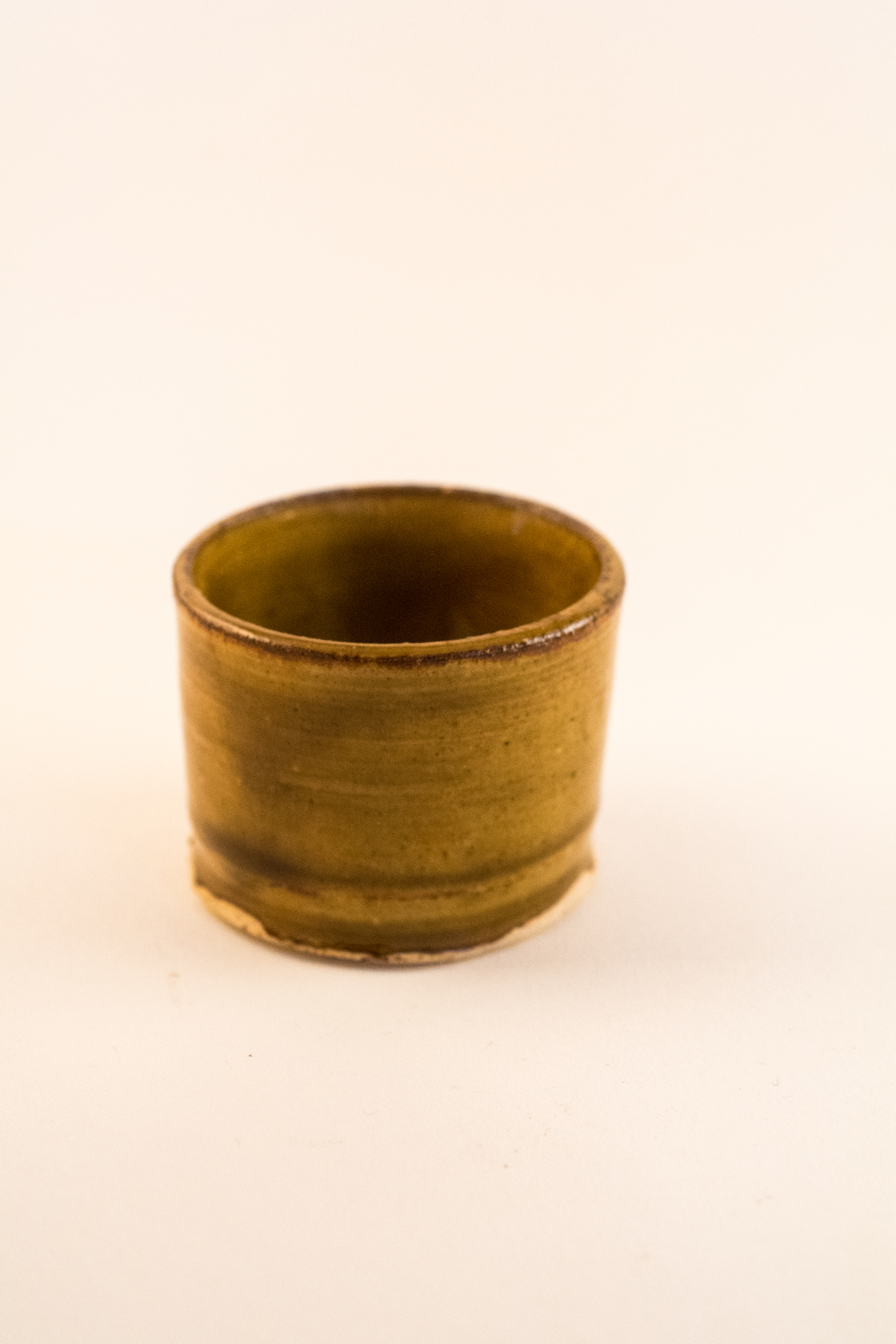 Miniature Cups (Cone 10, Amber Celadon Glaze)