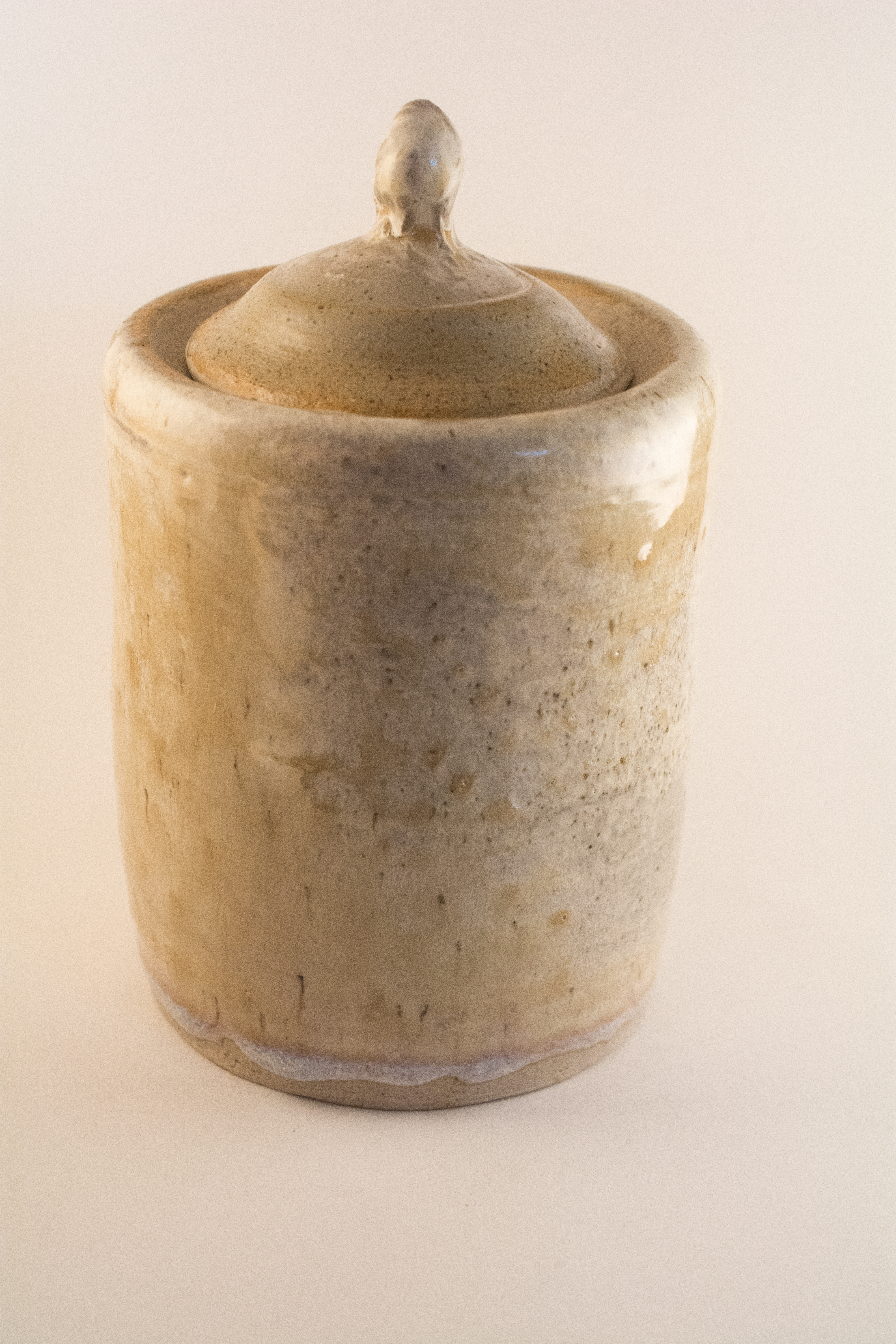 Medium Lidded Container, 2 of 3 (Cone 10, Rutile glaze)