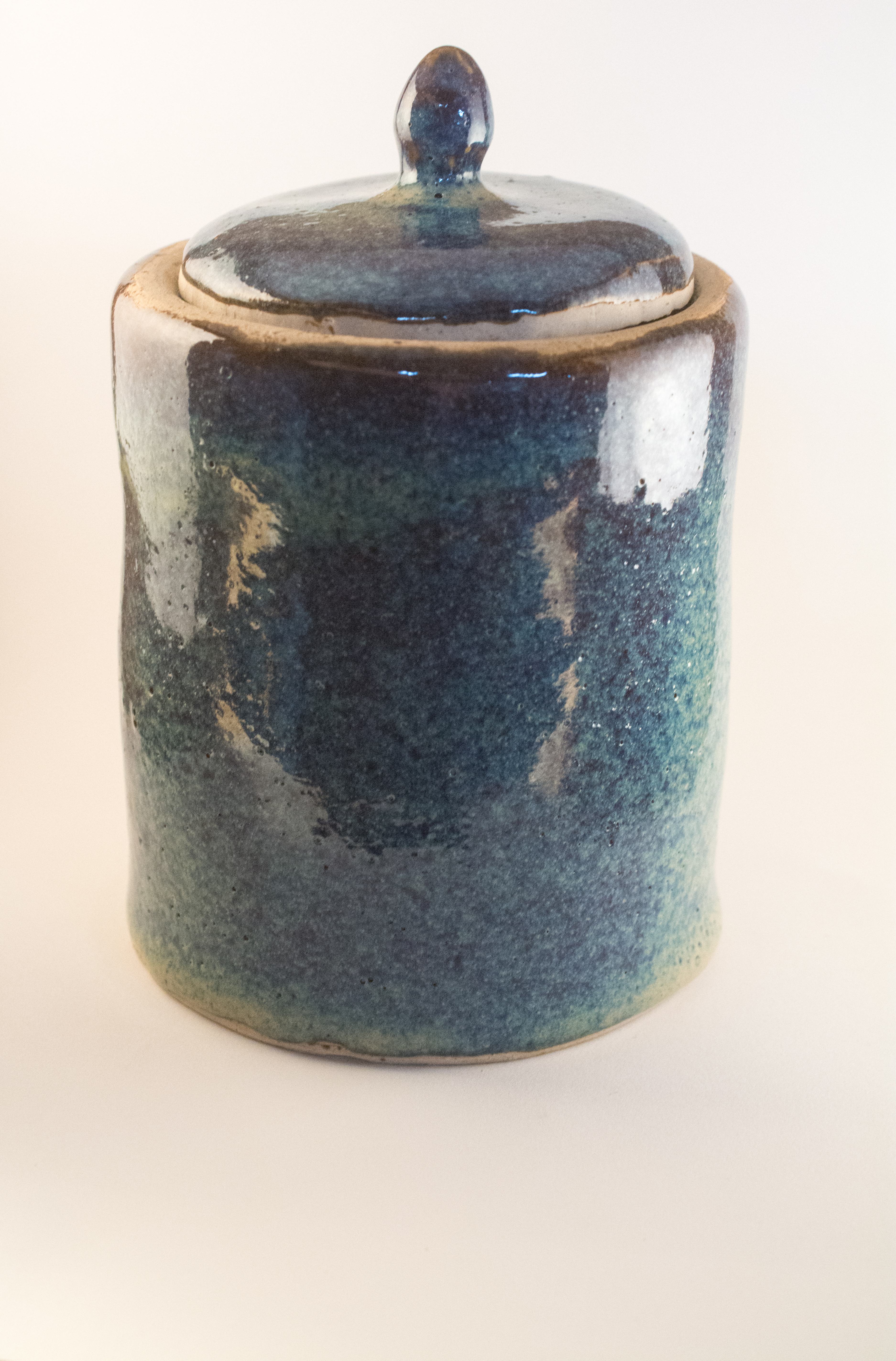 Large Lidded Container, 3 of 3 (Cone 10, Woo Blue Glaze)