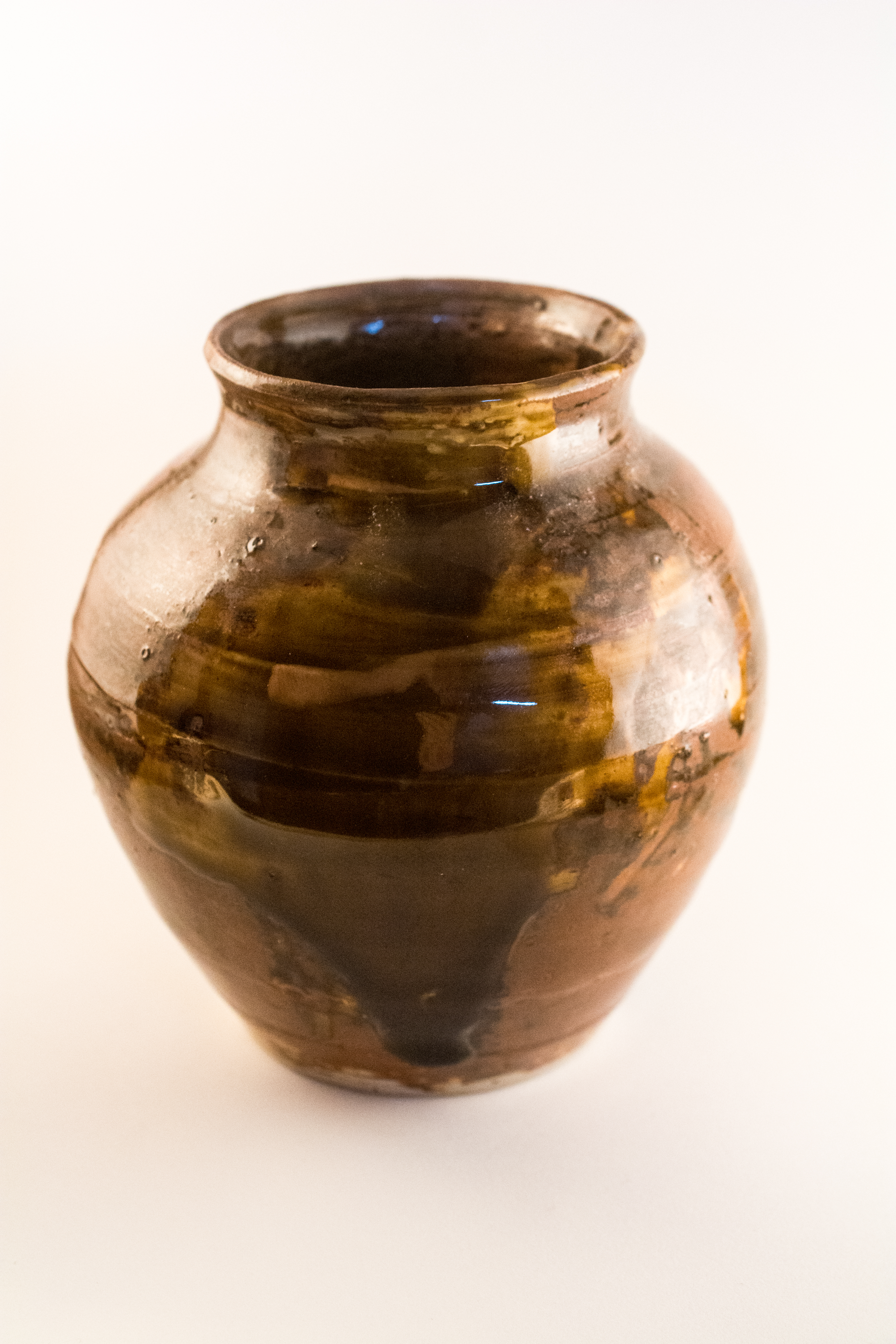 Medium Vase (Cone 10, Amber Celadon Glaze)