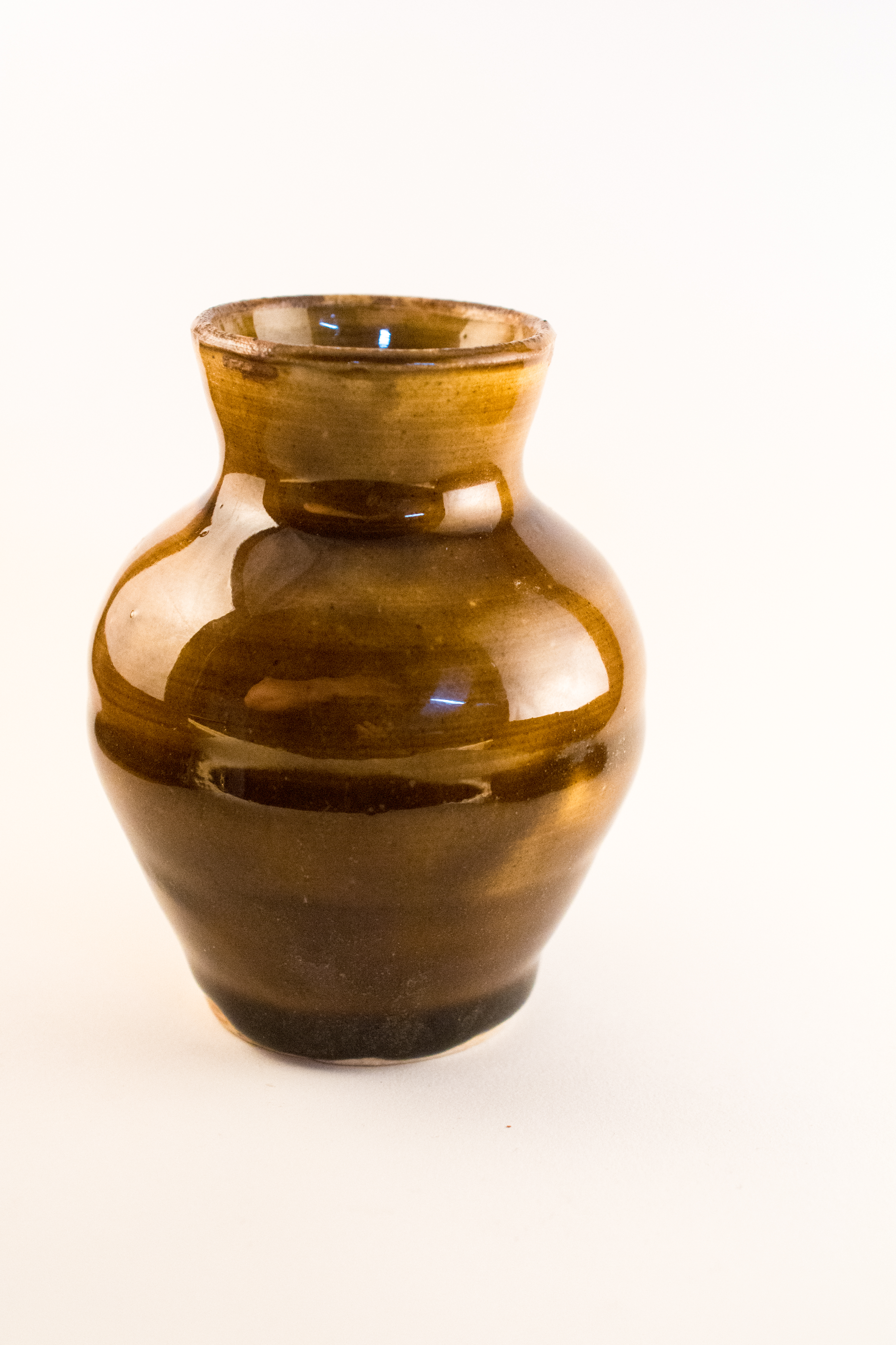 Small Vase (Cone 10, Amber Celadon Glaze)
