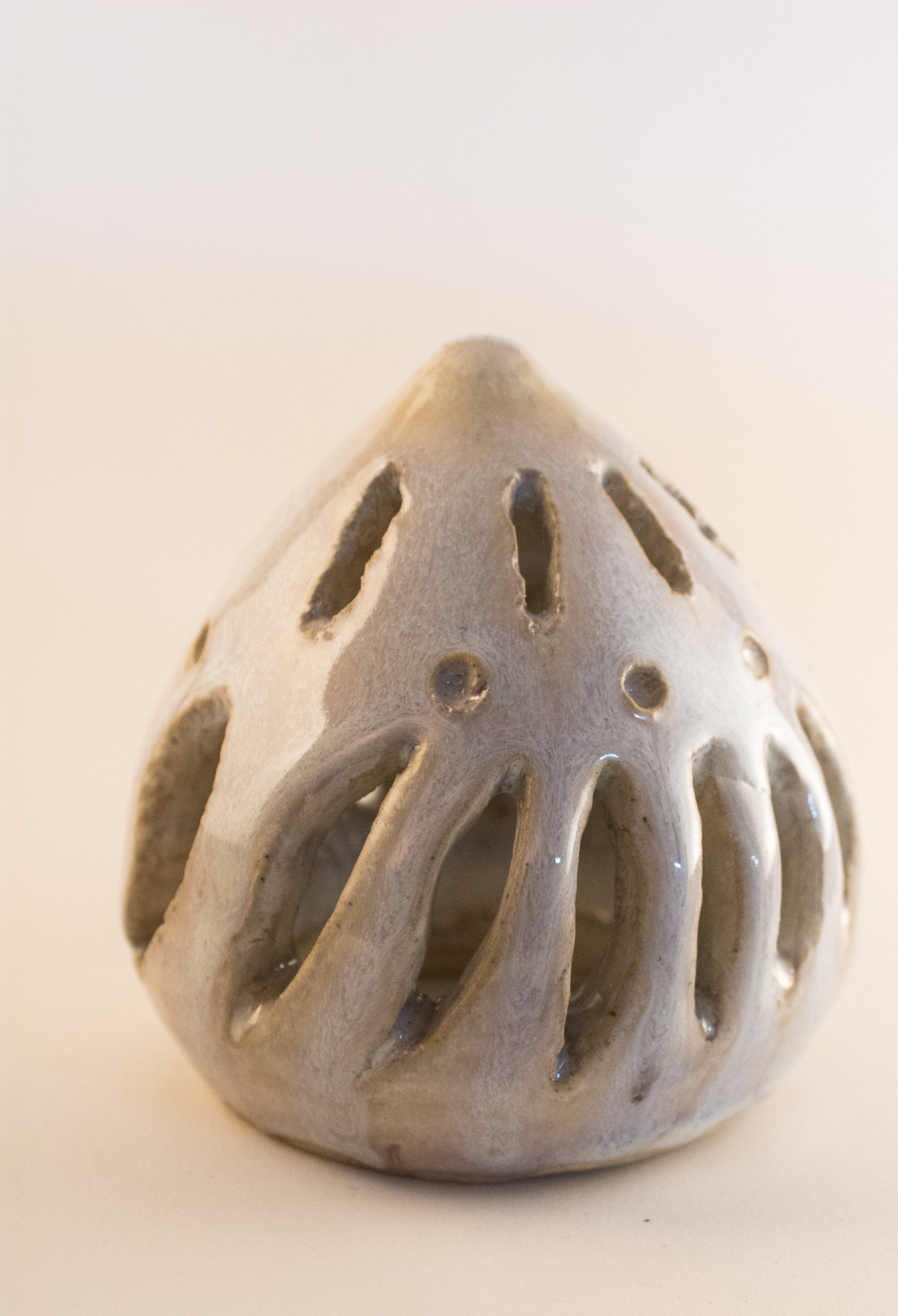 Candle Cover. 1 of 2 (Cone 10, Rutile Glaze)