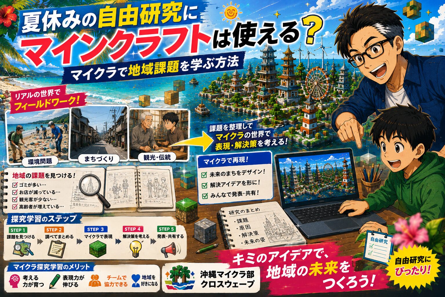 個を育てる築地学級の秘密 夏休みの自由研究にマインクラフトは使える？マイクラで地域課題を学ぶ