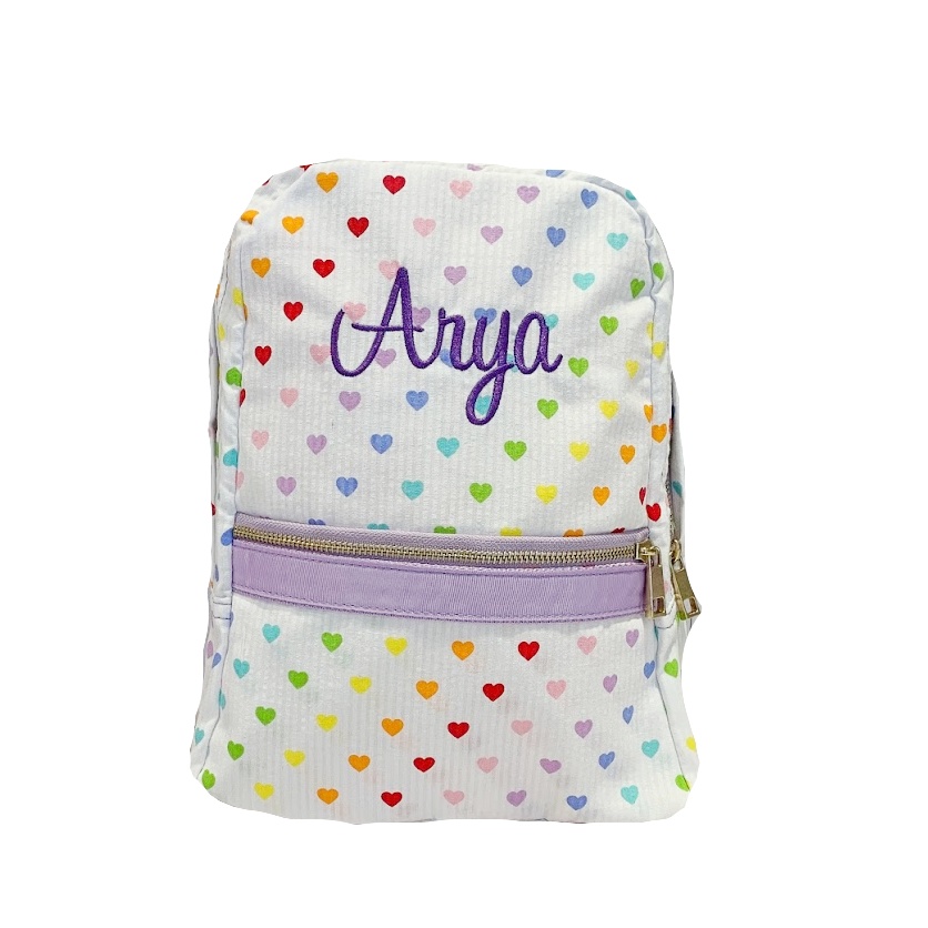 pink seersucker backpack