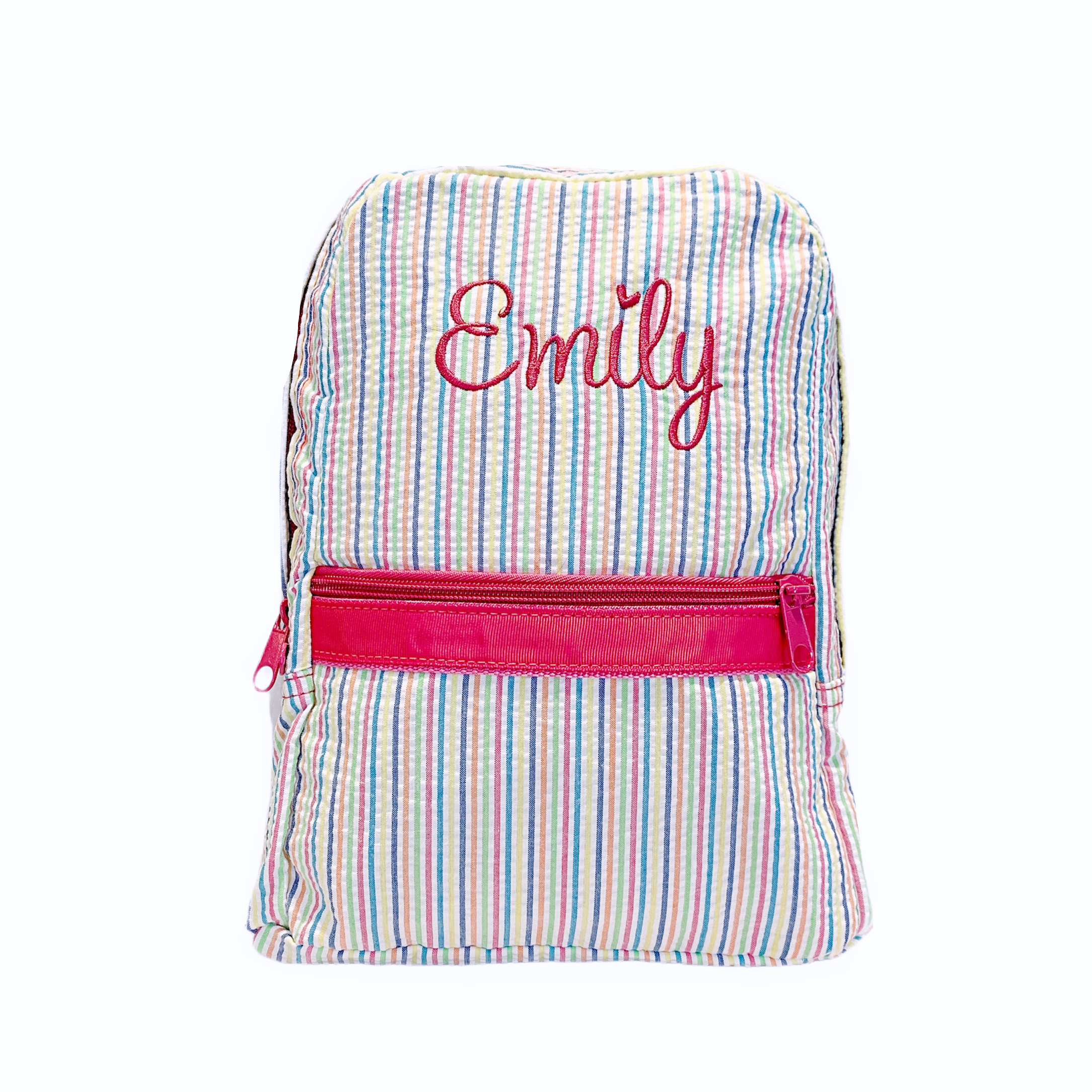 small seersucker backpack