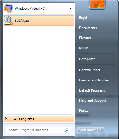 Windows 7 - Start Menu with Run command enabled
