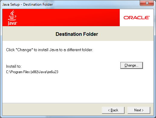 Java Setup - Destination Folder (New Target) Java Setup - Destination Folder (New Target)
