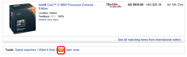 eBay RSS Link