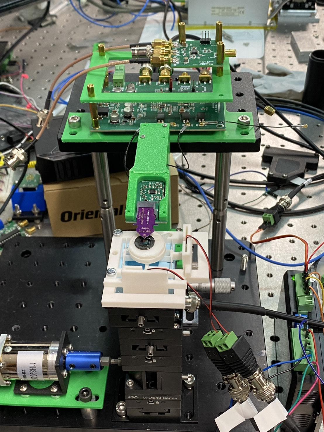 Photograph of the active-probe AFM setup.