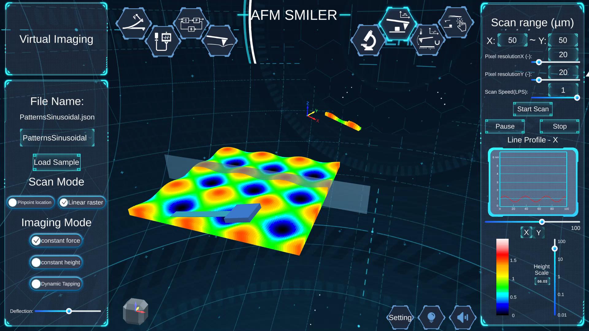 Screenshot of the AFM SMILER interactive simulation.