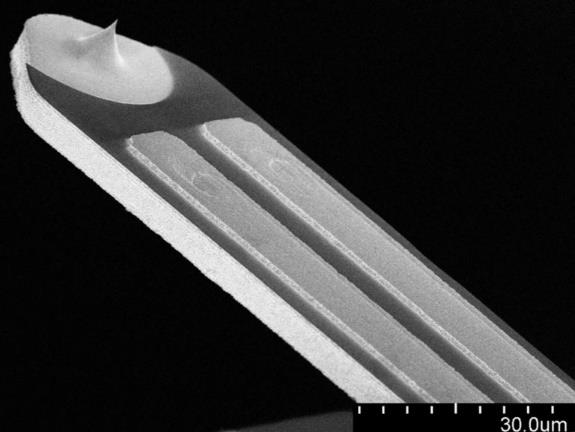 Micrograph of an active AFM probe.