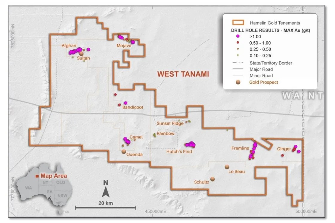 Hamelin Gold Unlocks West Tanami Project Potential With Map Scaled.