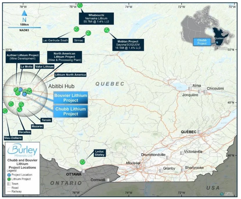 Burley Minerals Kicks Off With Mapping At Chubb Lithium Burley Map 