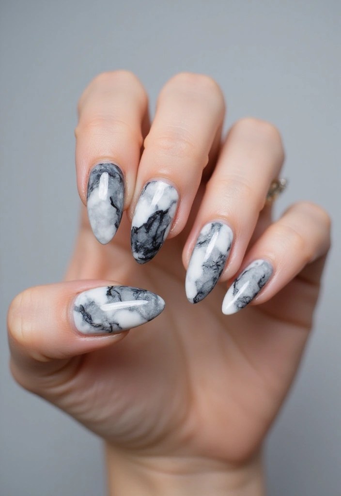 10 Quick Nail Tutorials That Will Transform Your Manicure Game in Minutes! - 7. Marble Magic