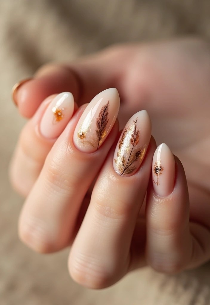 Fall Nails 2025: Nail Art Tutorials for Beginners to Create Pro-Looking Manicures - 12. Fall Feathers