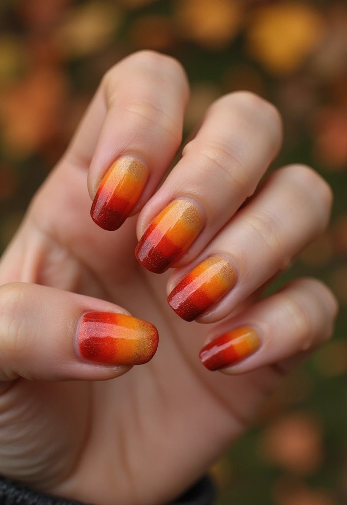 Fall Nails 2025: Nail Art Tutorials for Beginners to Create Pro-Looking Manicures - 16. Autumn Sunset