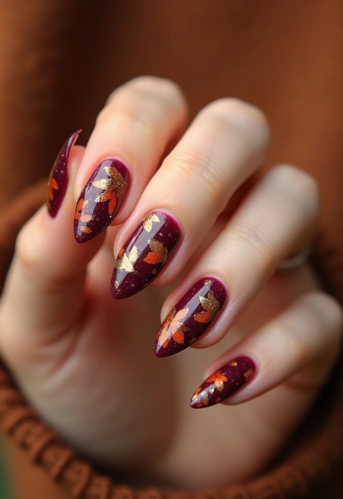 Fall Nails 2025: Nail Art Tutorials for Beginners to Create Pro-Looking Manicures - 20. Falling Leaves