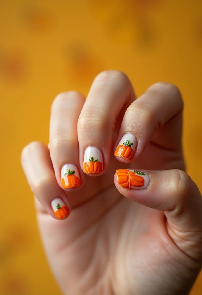 Fall Nails 2025: Nail Art Tutorials for Beginners to Create Pro-Looking Manicures - 47. Pumpkin Patch
