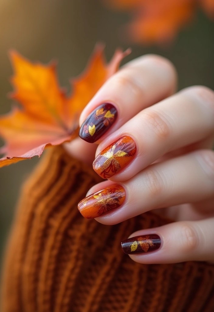 Fall Nails 2025: Nail Art Tutorials for Beginners to Create Pro-Looking Manicures - 50. Fall Spirit