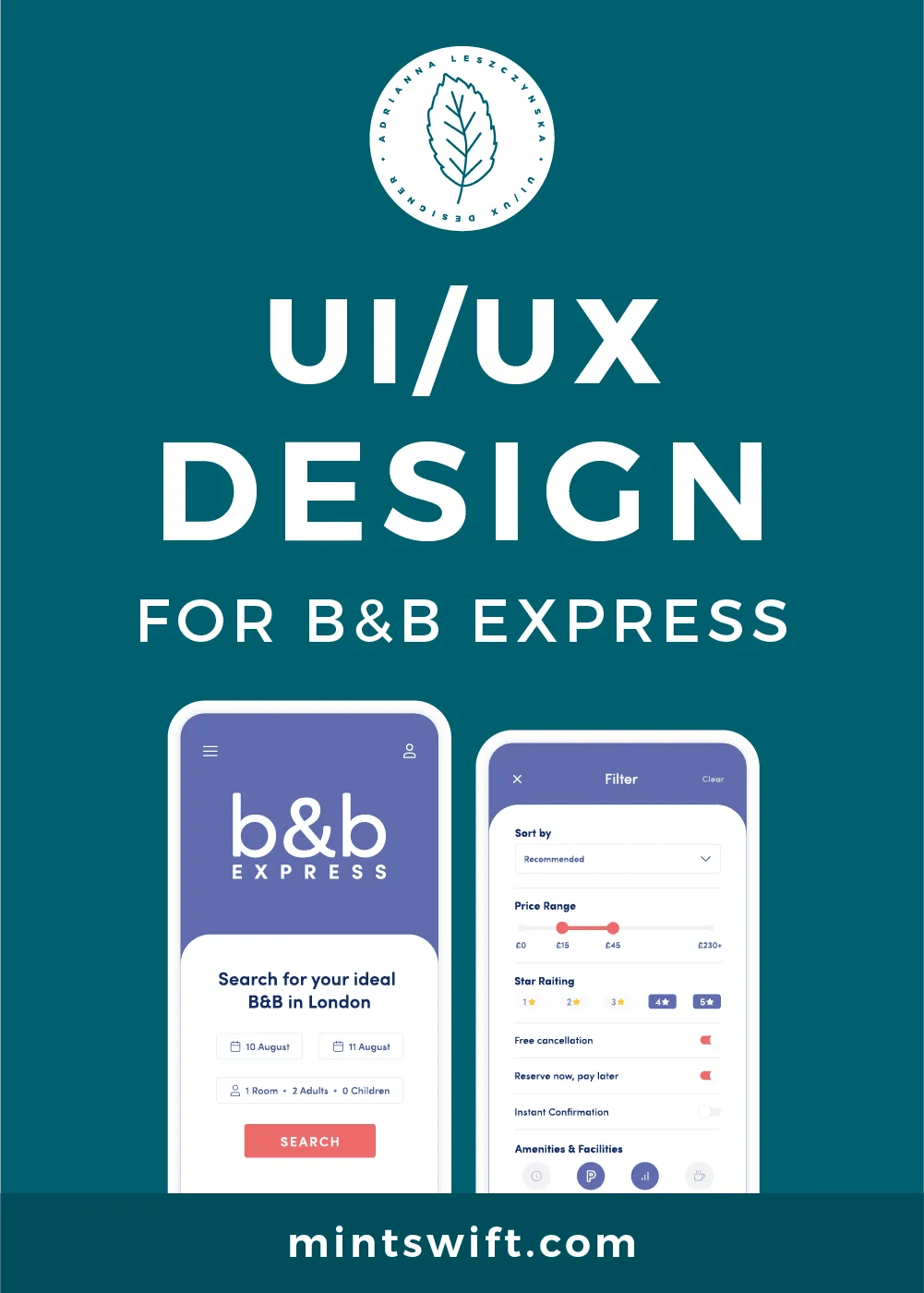 UI UX Design for B&B Express App - MintSwift