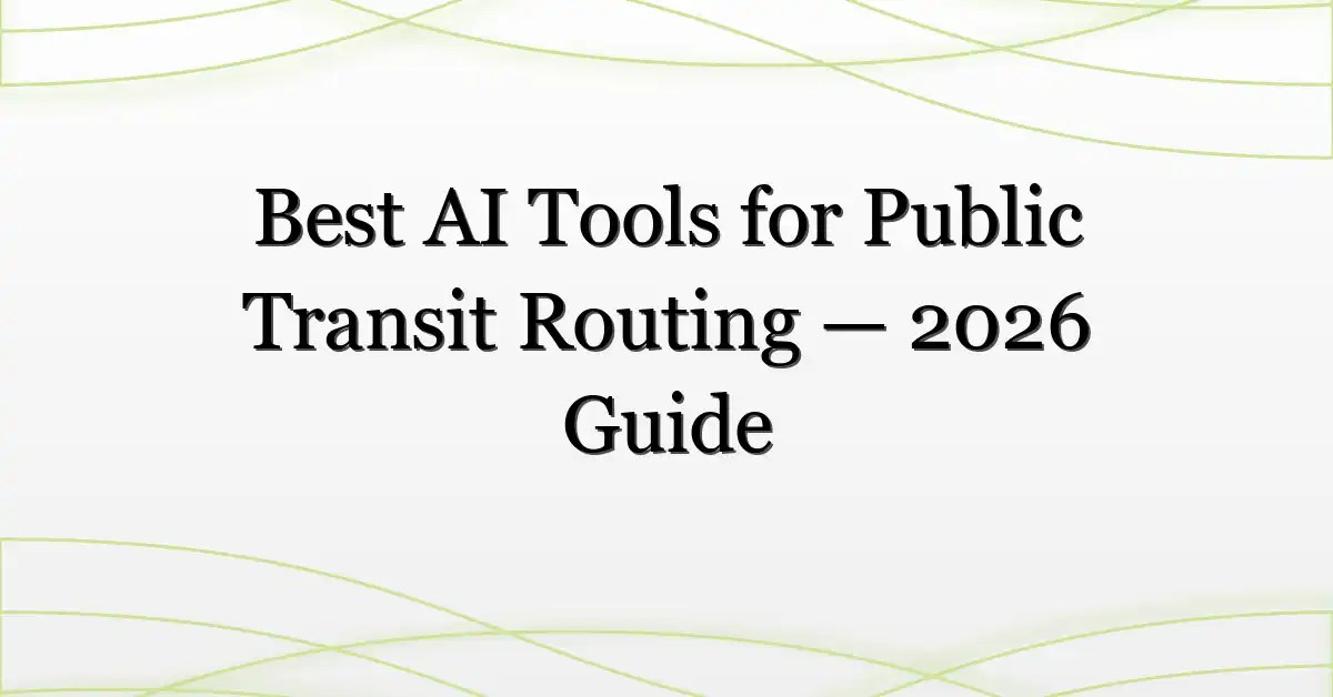Best AI Tools For Public Transit Routing 2026 Guide Com Best AI Tools For Public Transit Routing 2026 Guide.webp