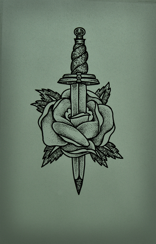 Flower Dagger Tattoo On Behance