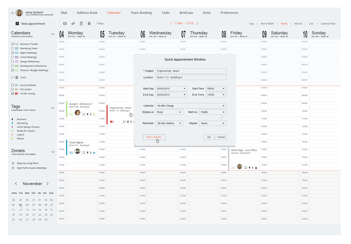 It delivers advanced collaboration and calendar features popular with power users on desktop web browsers. Zimbra Calendar Redesign On Behance