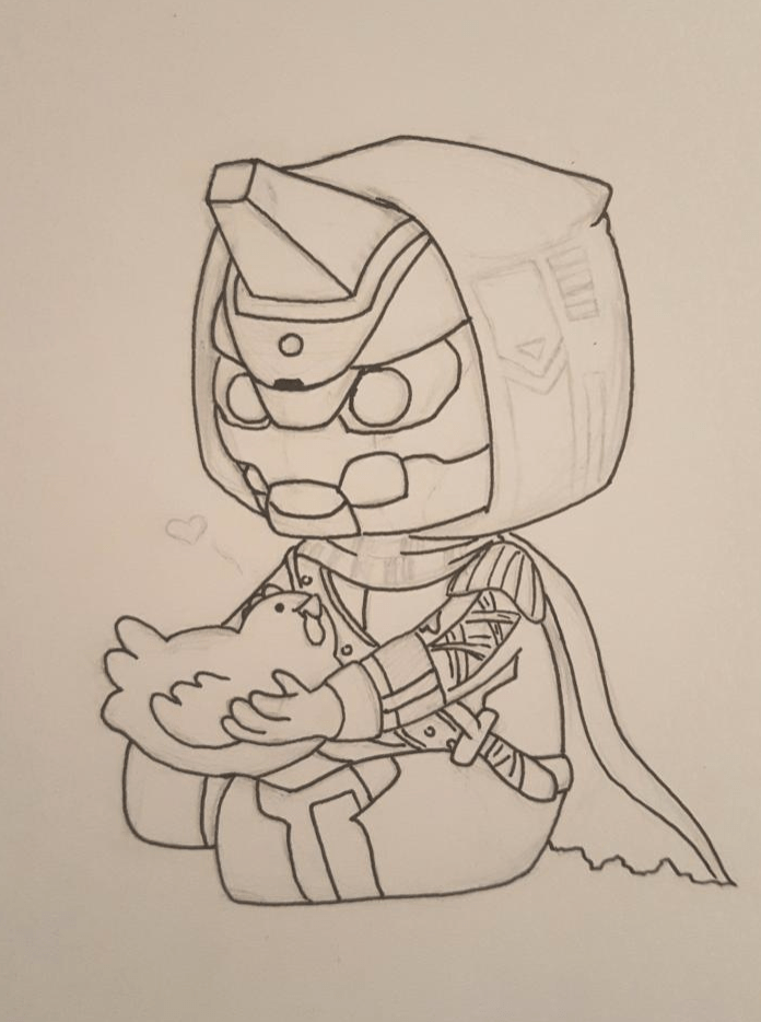wallpapers Drawing Cayde 6 Art cayde loves chickens on behance