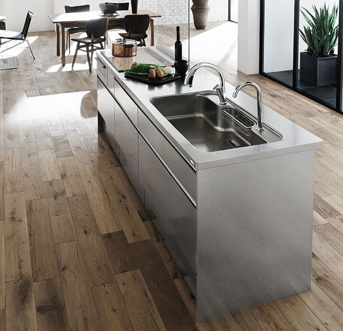 リシェルSIのステンレスコーディネート ～リクシルキッチンリフォーム