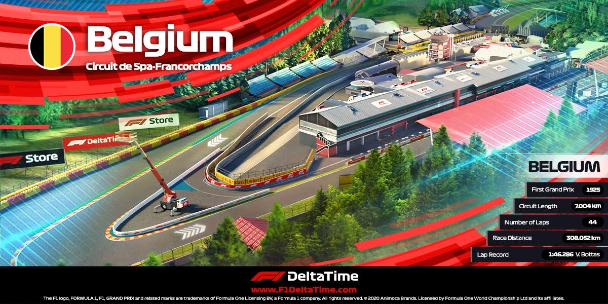 F1 Francorchamps . F1 Delta Time S Formula 1 Grand Prix De Spa Francorchamps 2020 1a Apex Event Auction Begins On 6 January 2021 By F1 Delta Time Medium