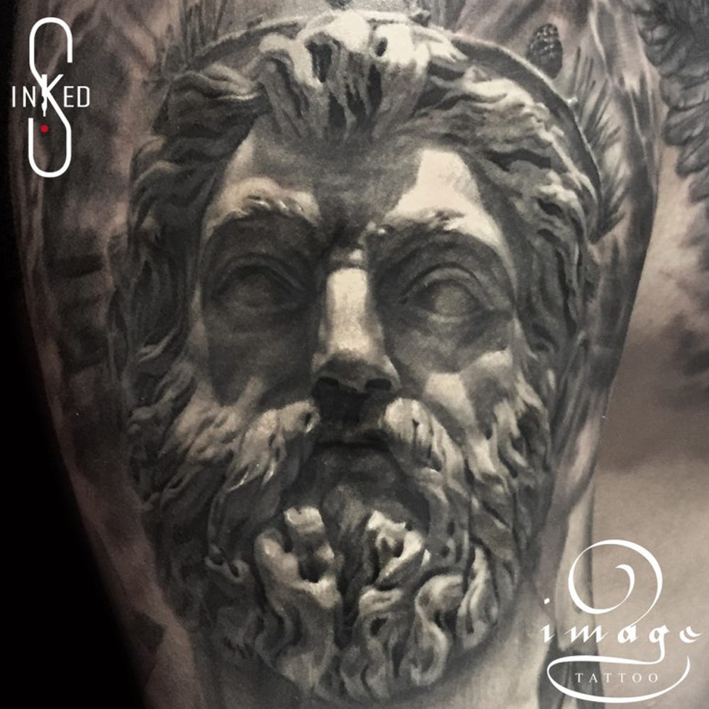 Poseidon Angel Tattoo By Image Black And Grey Tattoo By Inked S Medium