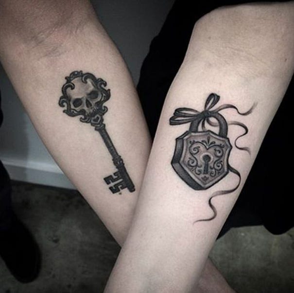 Chave De Correspondência E Bloqueio De Desenhos De Tatuagem | By Tatuagens Hd | Medium 604_x_605_jpg