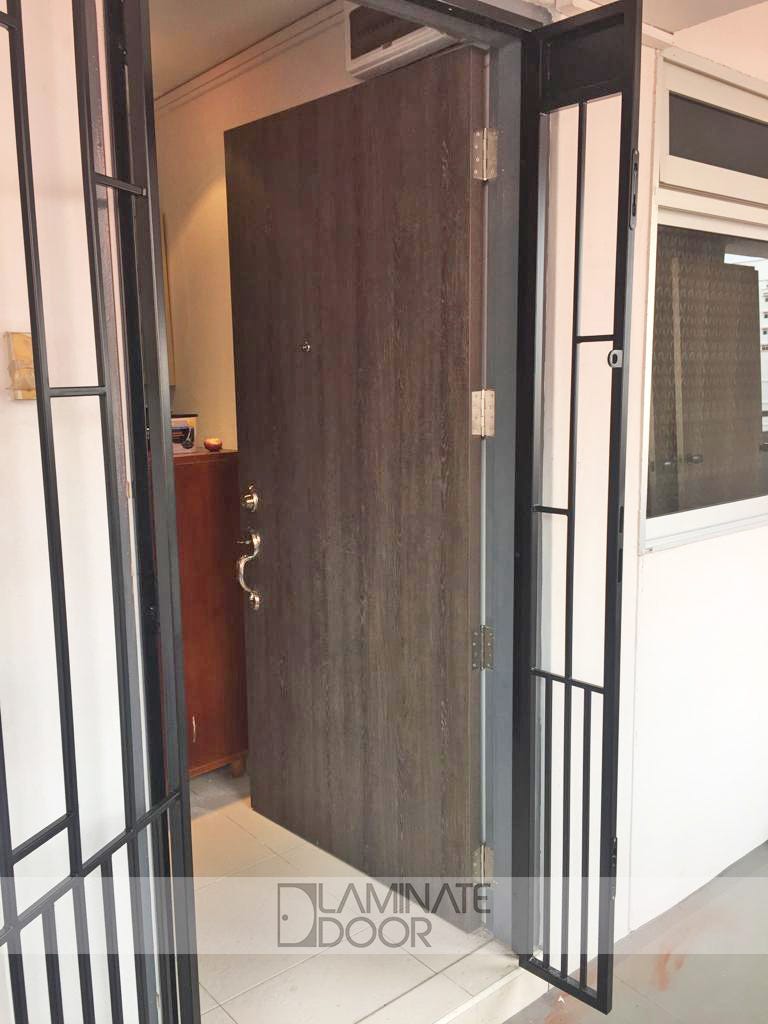 Luxury Grey Laminate Fire Rated Main Door Match With Designer Gate By Angelina Cy Medium
