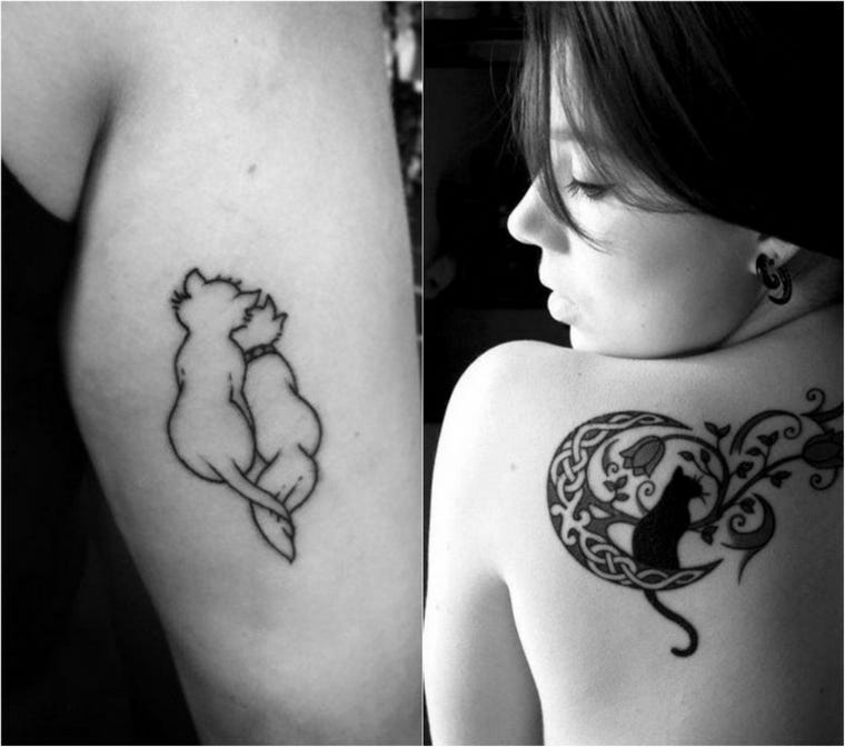 Tatuagens De Gatos, Alguns Desenhos Tenros Para Mulheres | By Tatuagens Hd | Medium 672_x_760_jpg