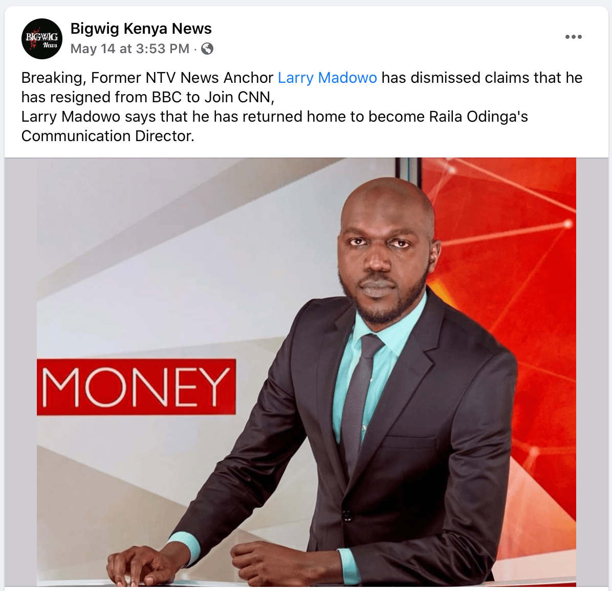 25.10.2021 · sudan's prime minister abdalla hamdok has been placed under house arrest by military forces, the country's ministry of information said in a statement posted on facebook. False Larry Madowo Has Not Returned To Kenya To Become Raila Odinga S Communications Director By Pesacheck Pesacheck