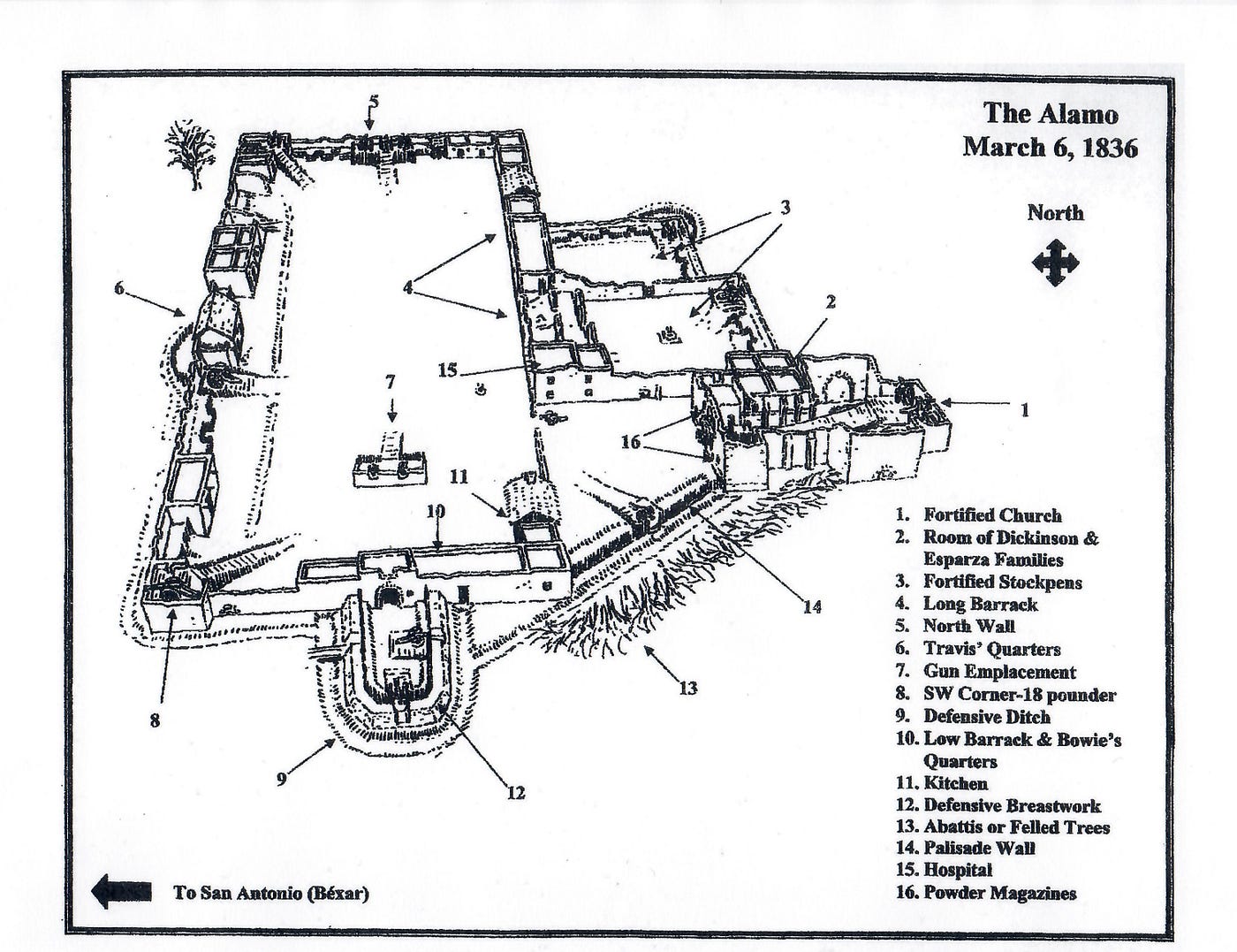 Battle Of The Alamo Map