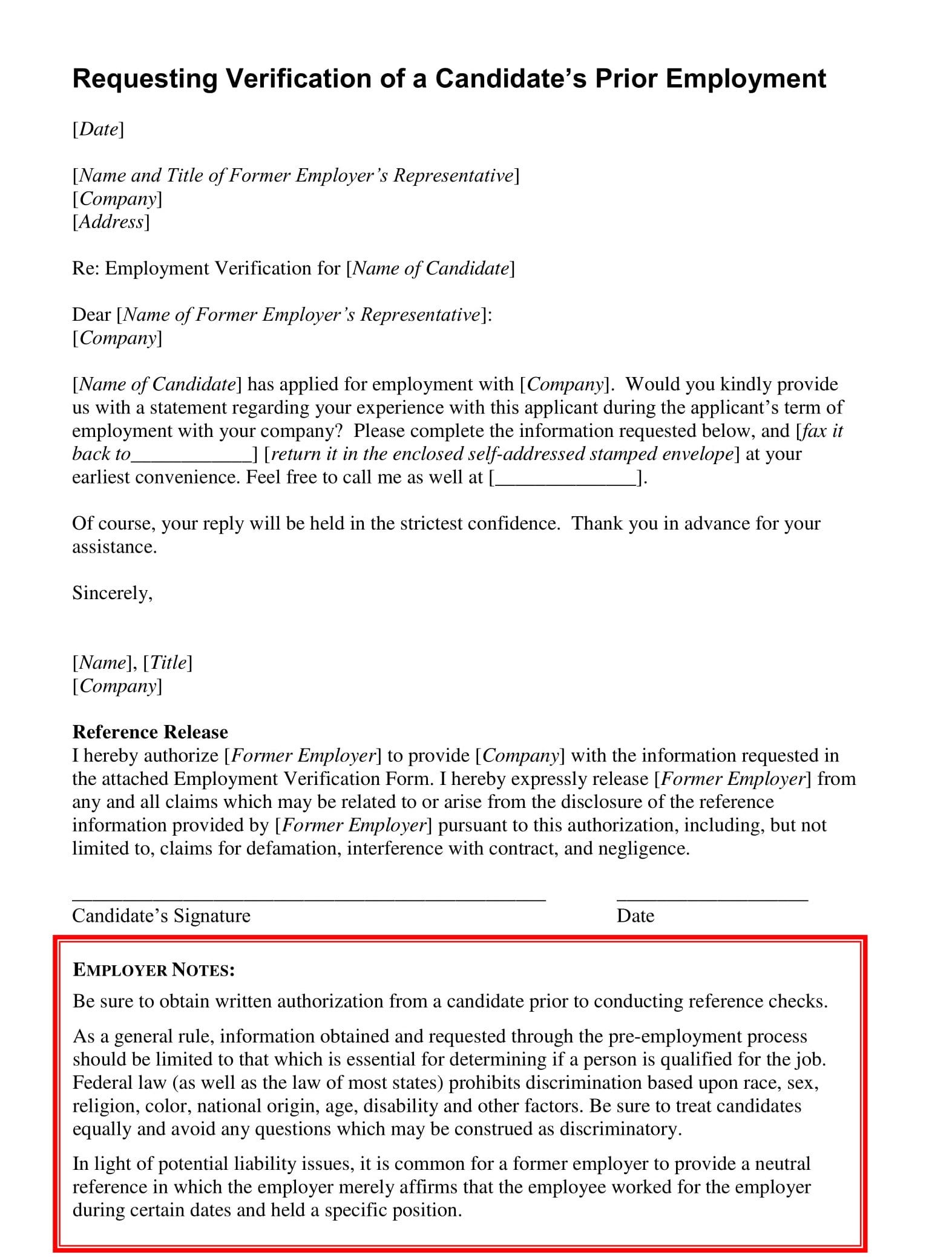 Things To Know About Employment Verification Letter By Every Last Template Medium