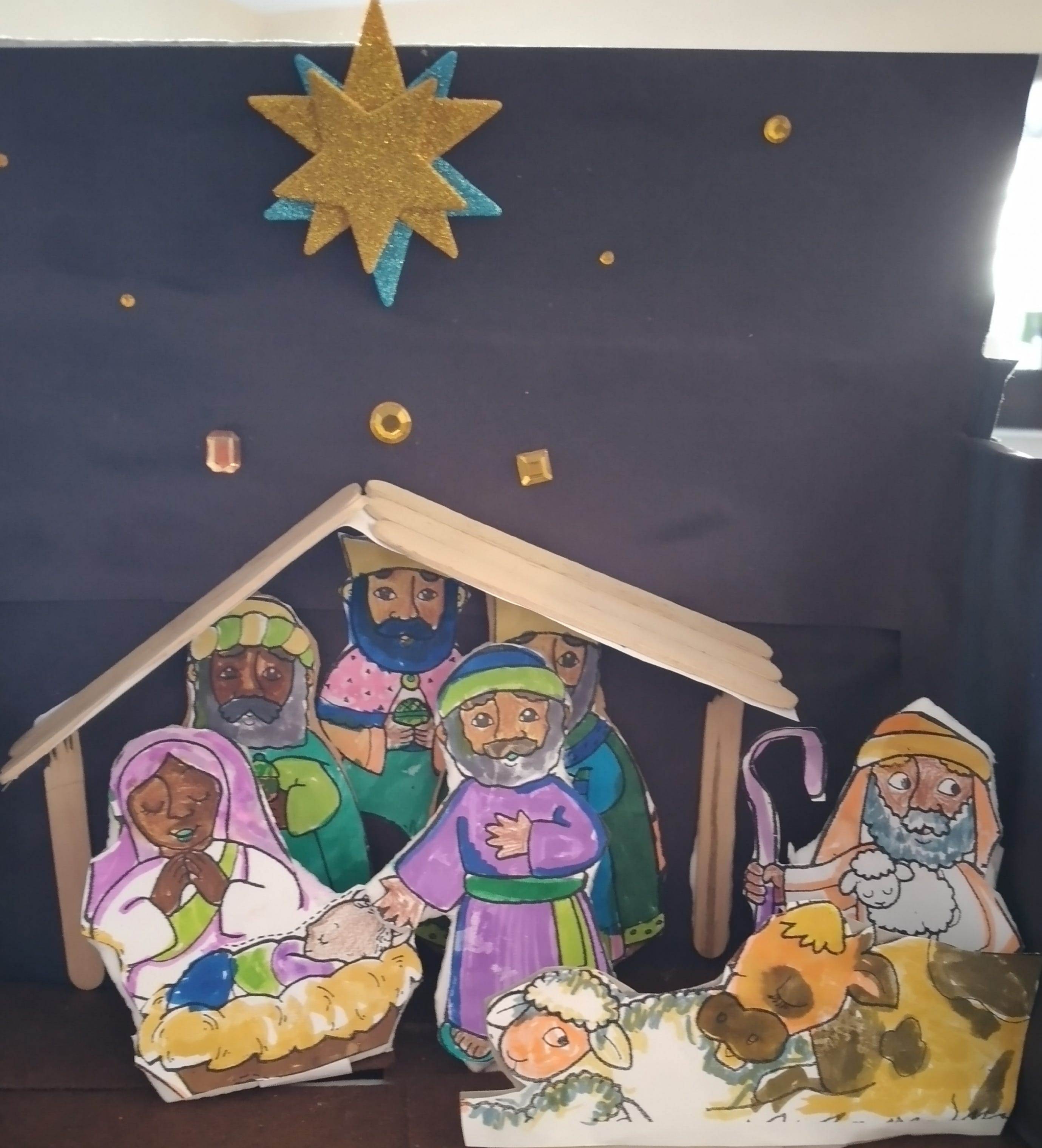 Black Plaster Baby Jesus 25 Cm