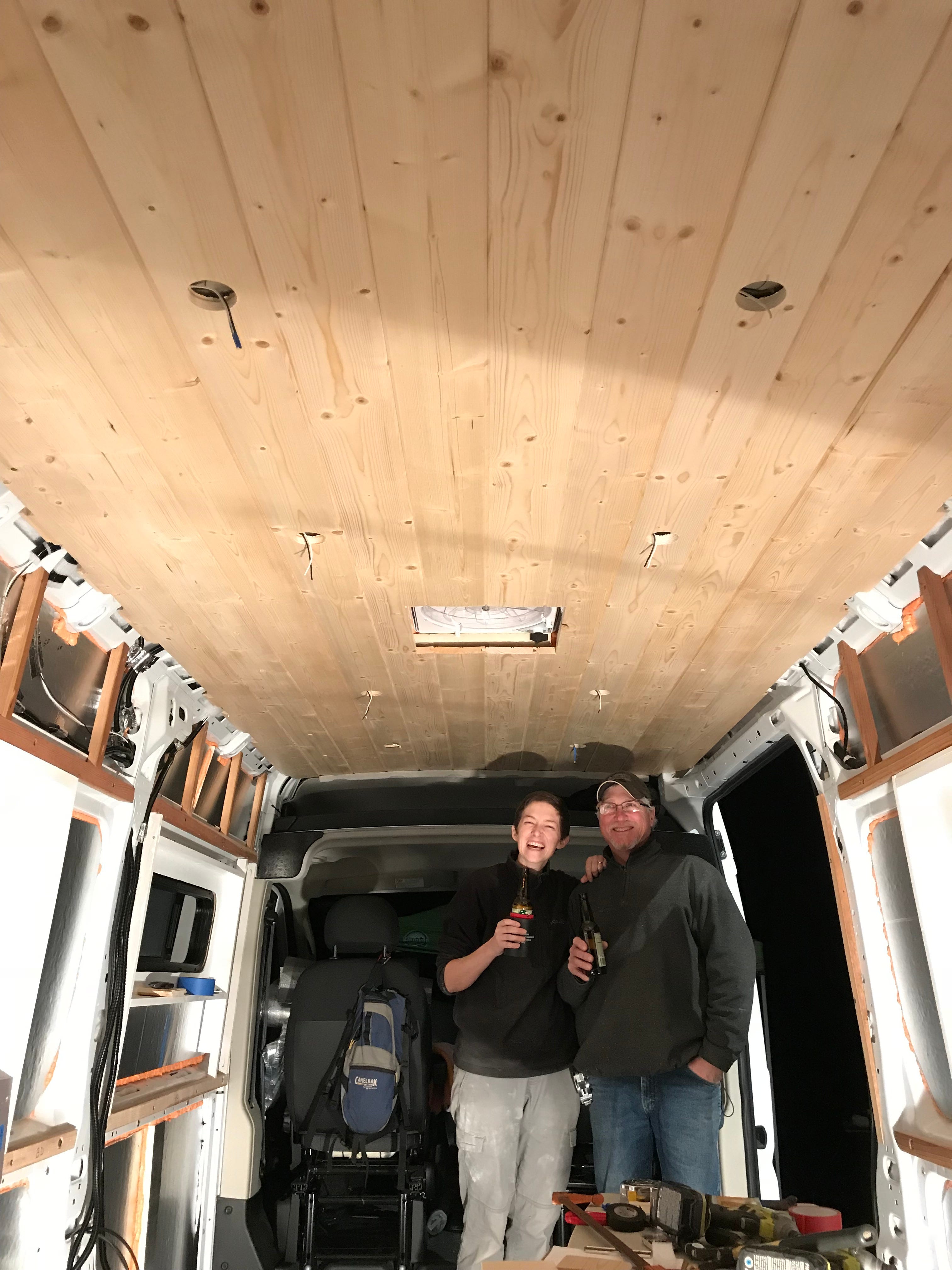 There are several places to buy industrial warehouse fans. VAN BUILD: Ceiling + upper shelves | by Clare van